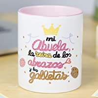 La Mente es Maravillosa - Taza frase y dibujo divertido (Mi Abuela es la reina de los abrazos y las galletas) Regalo…